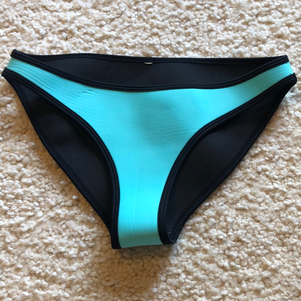 Aqua Neoprene Bikini Bottoms